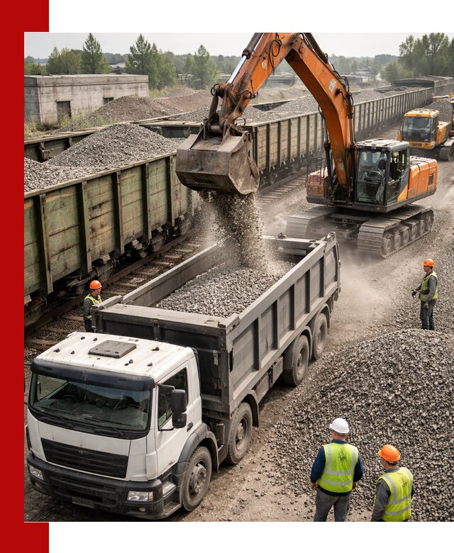 Железнодорожный щебень фракция 25–60 для поставок в Еманжелинске