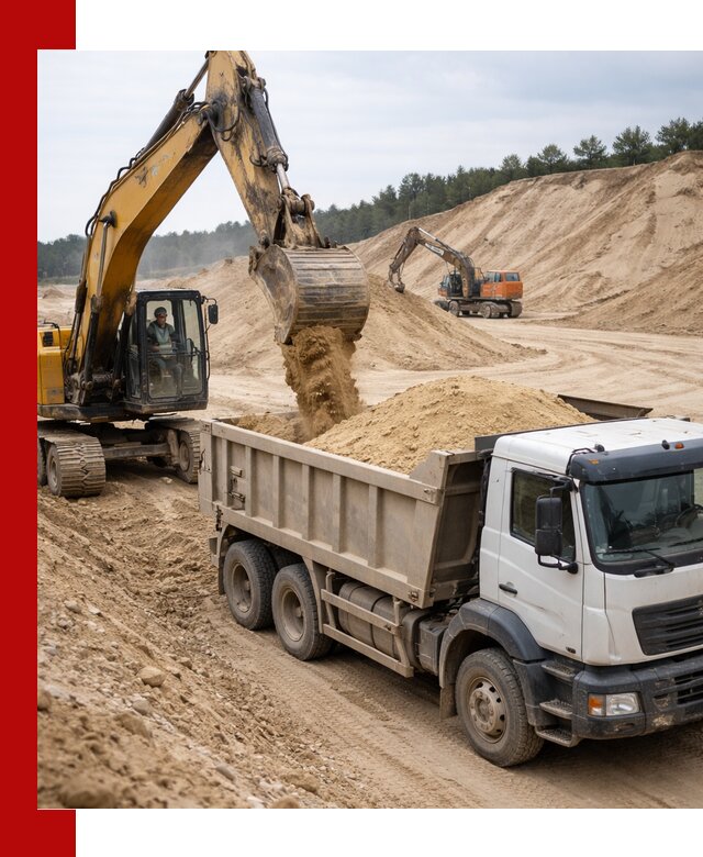 Доставка карьерного песка с самосвалами и разгрузкой в Еманжелинске