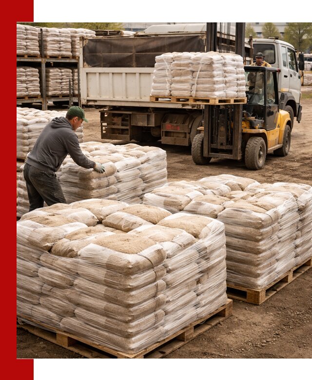 Карьерный песок в мешках с доставкой в Еманжелинске