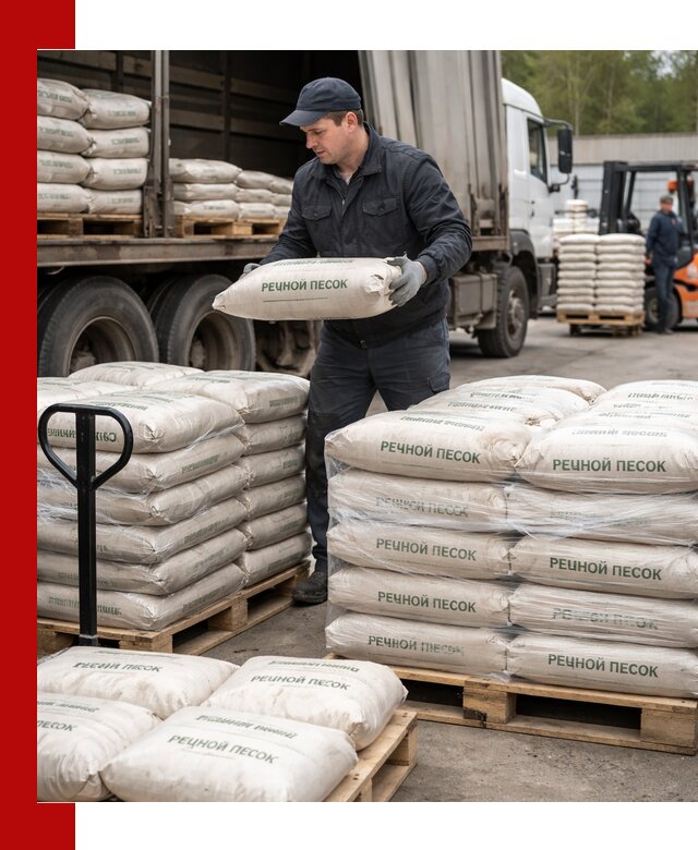 Речной песок в мешках с доставкой в Еманжелинске