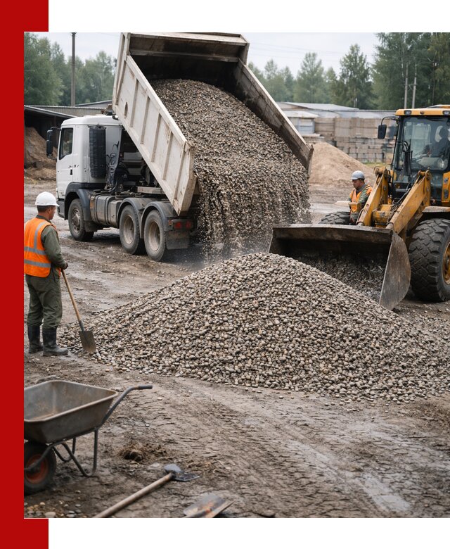 Мытый гравий с доставкой в Еманжелинске от карьера до участка