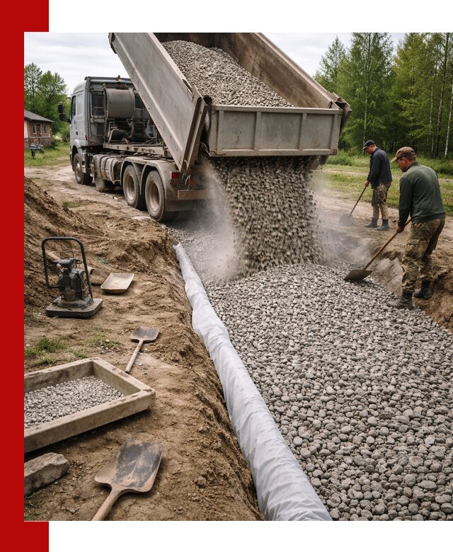 Гравий для дренажа с доставкой в Еманжелинске качественный и недорогой
