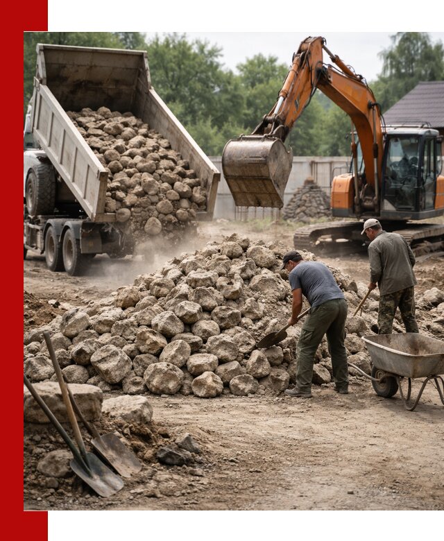 Доставка и разгрузка бутового камня в Еманжелинске