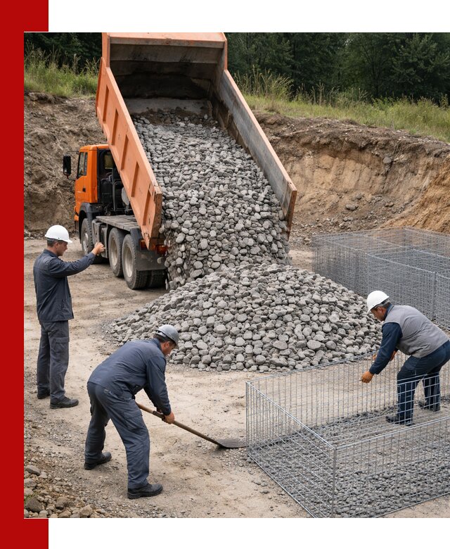 Камень для габионов с доставкой в Еманжелинске быстро и надёжно