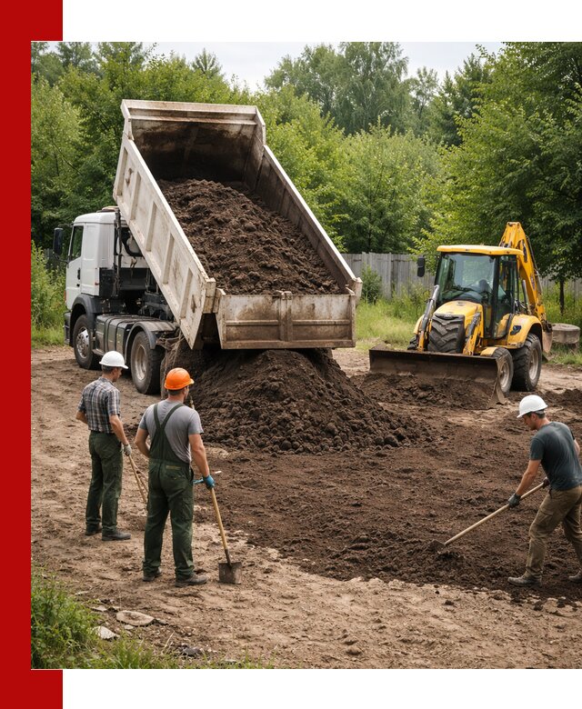 Доставка и укладка грунта для выравнивания участка в Еманжелинске