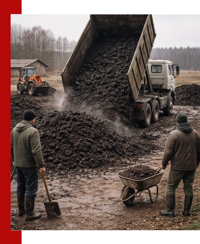 Доставка низинного торфа с разгрузкой и доставкой в Еманжелинске