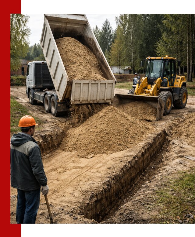 Доставка песчаного грунта в Еманжелинске для строительных работ