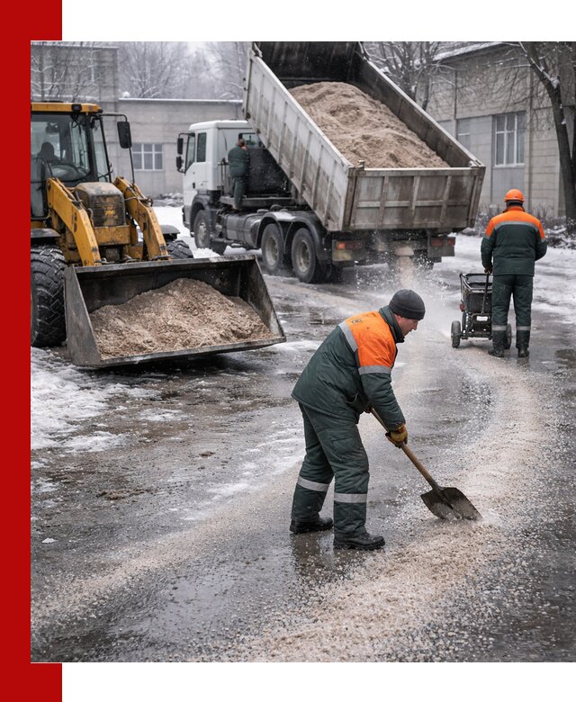 Реагент против гололеда с доставкой и нанесением в Еманжелинске
