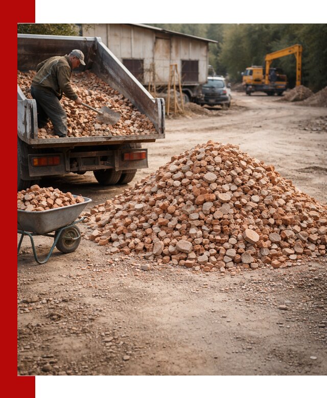 Доставка и подушка из боя кирпича с разгрузкой в Еманжелинске