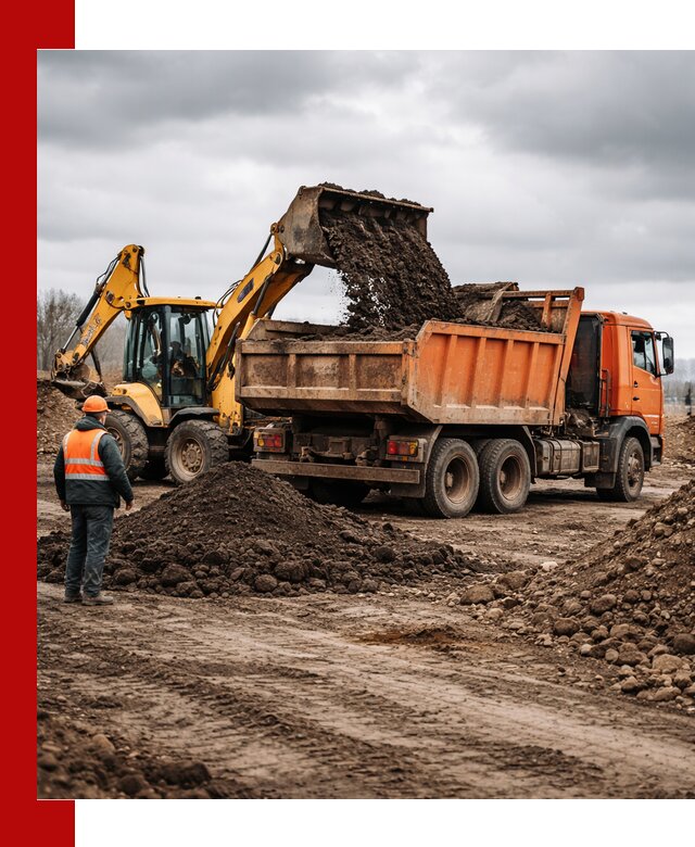 Вывоз грунта и строительного мусора в Еманжелинске грузовыми самосвалами
